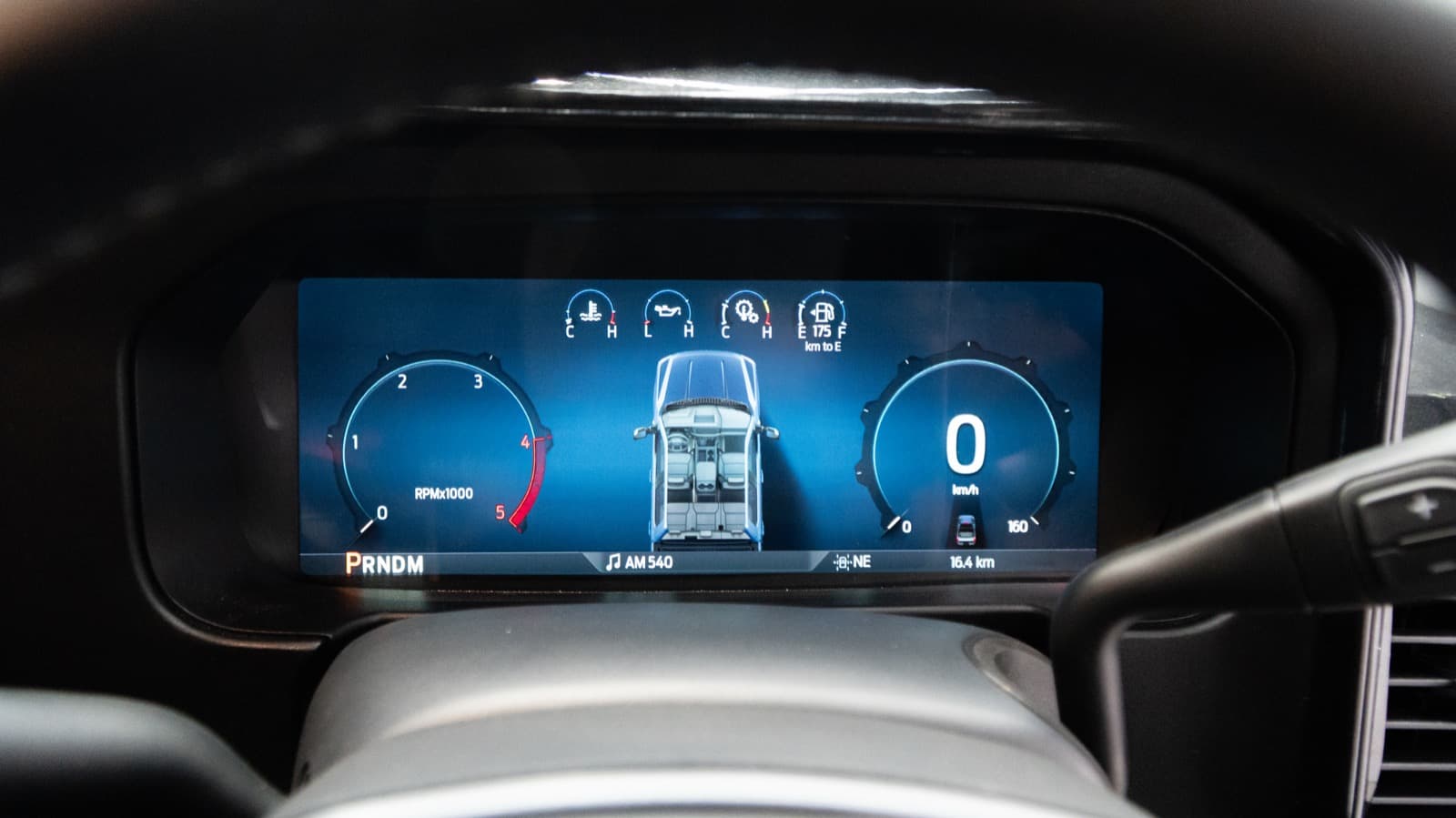 Factory instrument cluster — RHD position, OEM finish