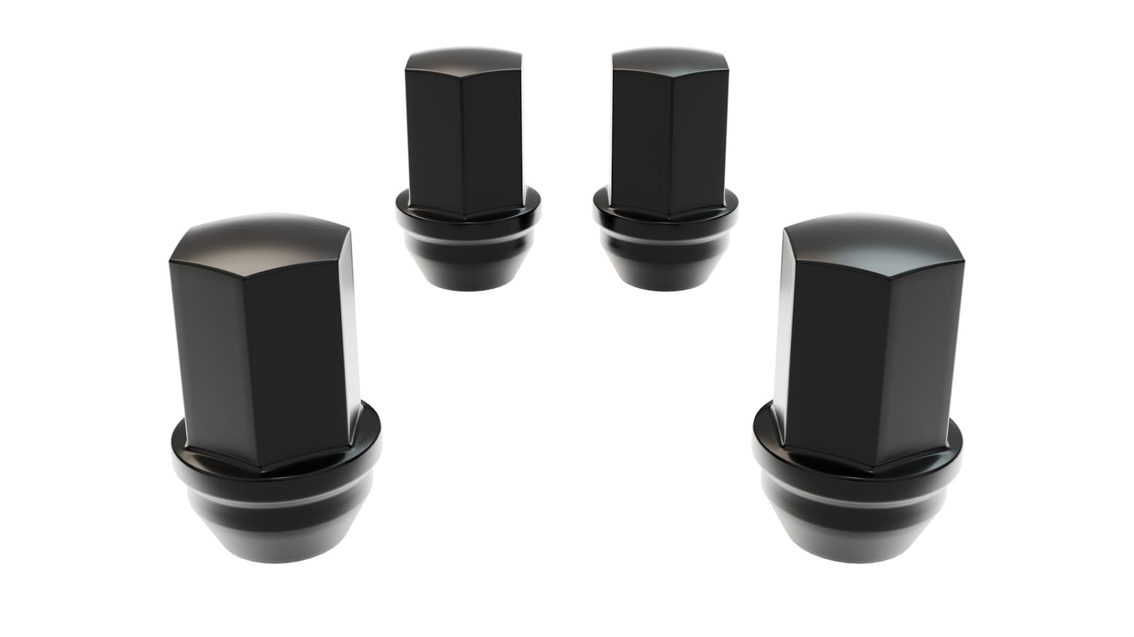 AEV Black Lugnut Kit 4 Piece 14x1.5 OE Style 7/8 Hex 1.78